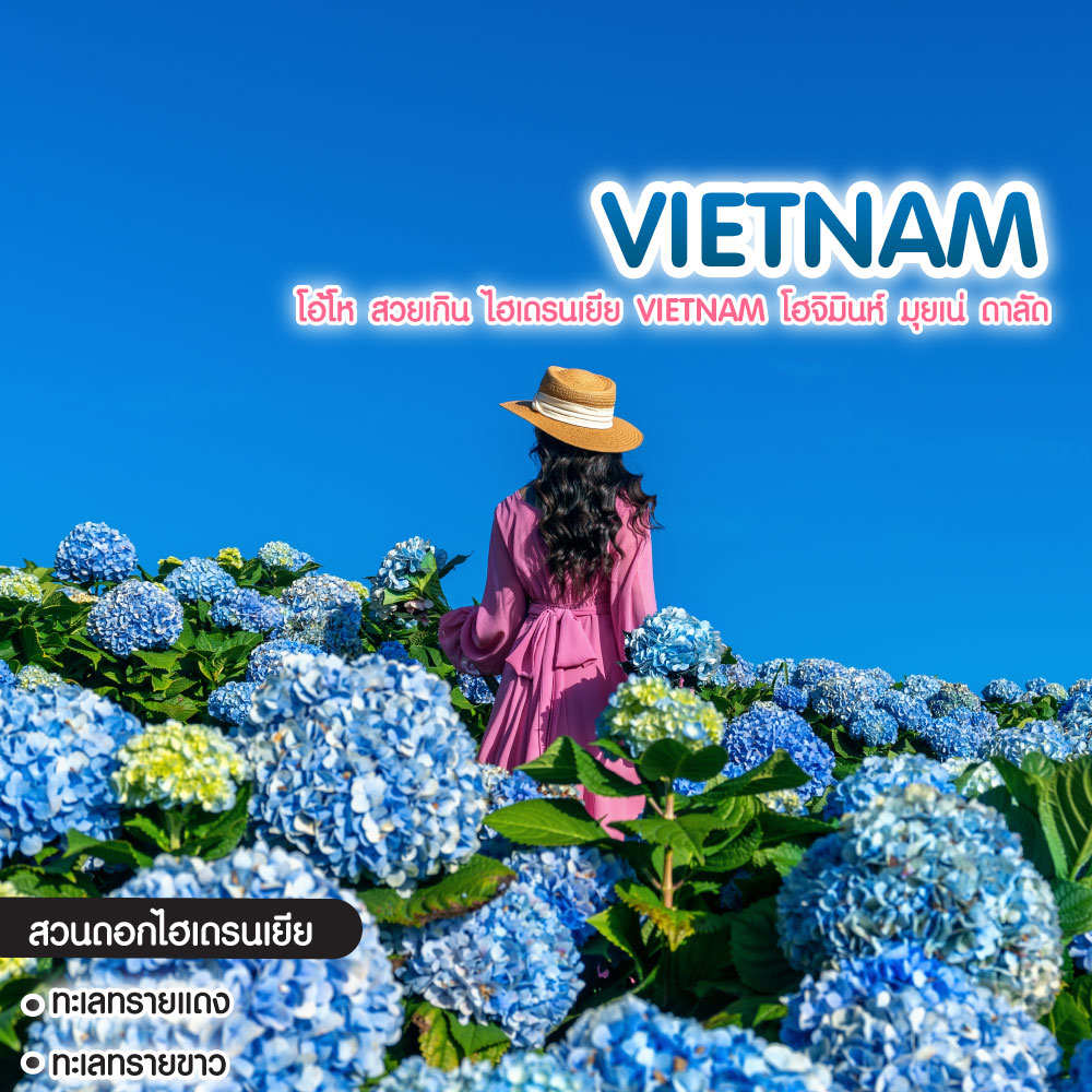 ทัวร์เวียดนาม โอ้โห สวยเกิน ไฮเดรนเยีย Vietnam โฮจิมินห์ มุยเน่ ดาลัด