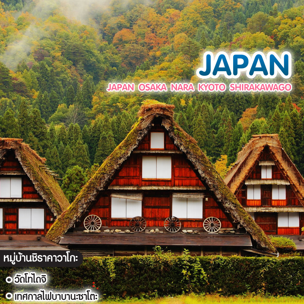 ทัวร์ญี่ปุ่น บินตรง เชียงใหม่ โอซาก้า Japan Osaka Nara Kyoto Shirakawago