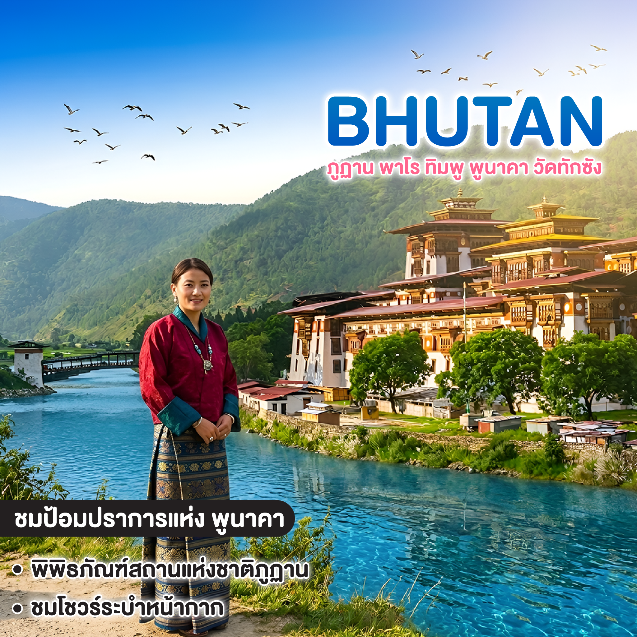 ทัวร์ภูฏาน CLASSIC ภูฏาน พาโร ทิมพู พูนาคา วัดทักซัง