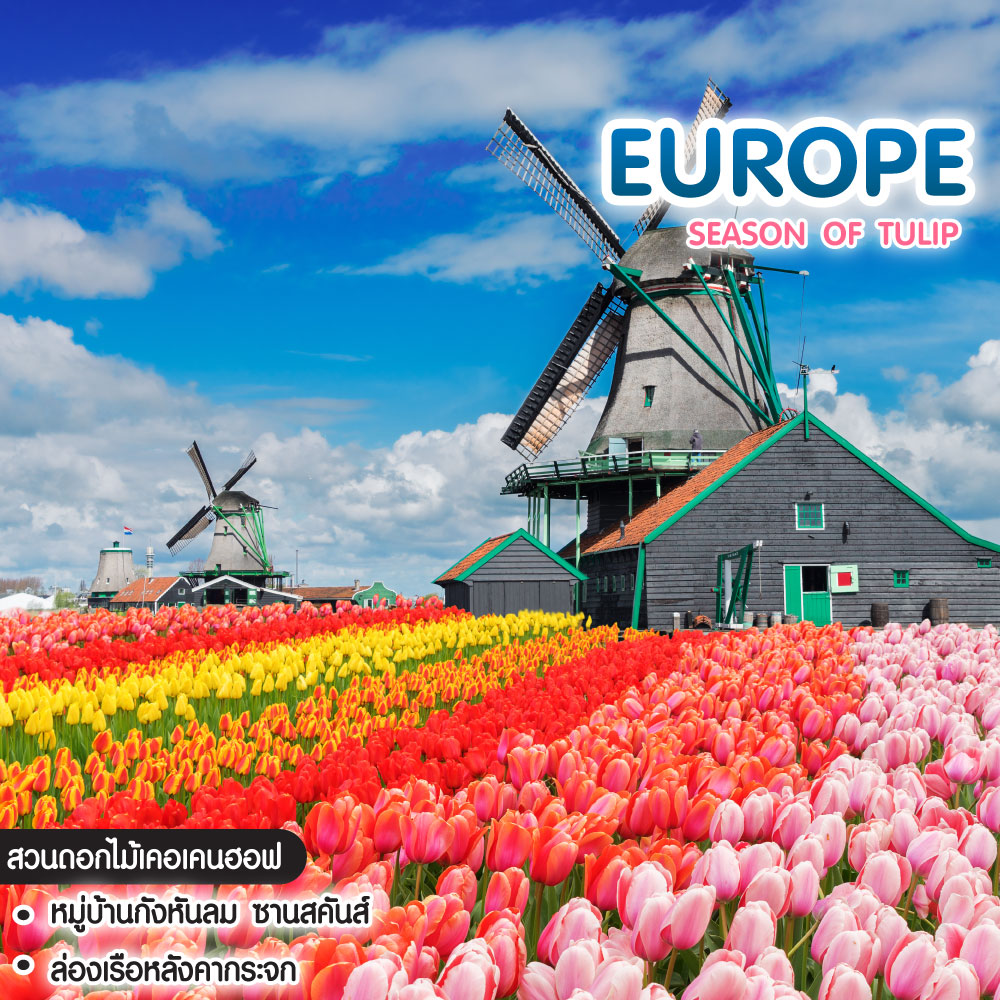 ทัวร์ยุโรป SEASON OF TULIP ฝรั่งเศส เบลเยี่ยม เนเธอร์แลนด์ เยอรมนี สวิตเซอร์แลนด์