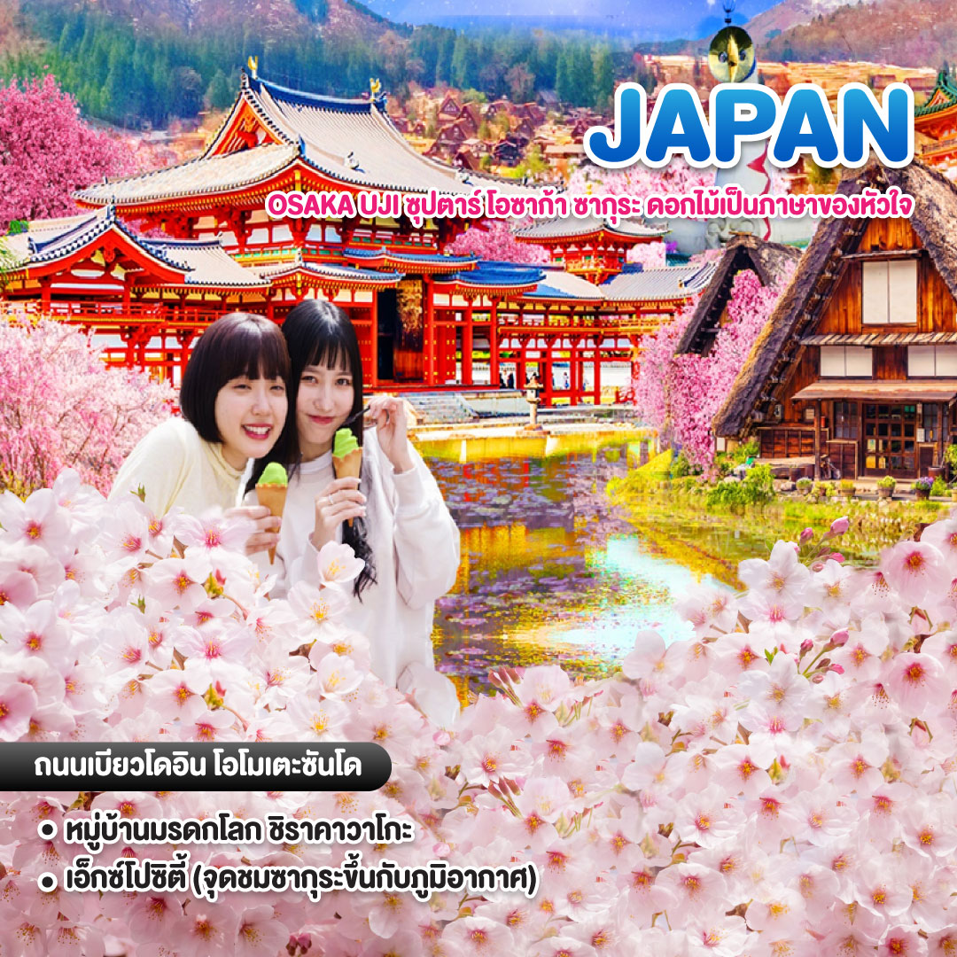 ทัวร์ญี่ปุ่น OSAKA UJI ซุปตาร์ โอซาก้า ซากุระ ดอกไม้เป็นภาษาของหัวใจ