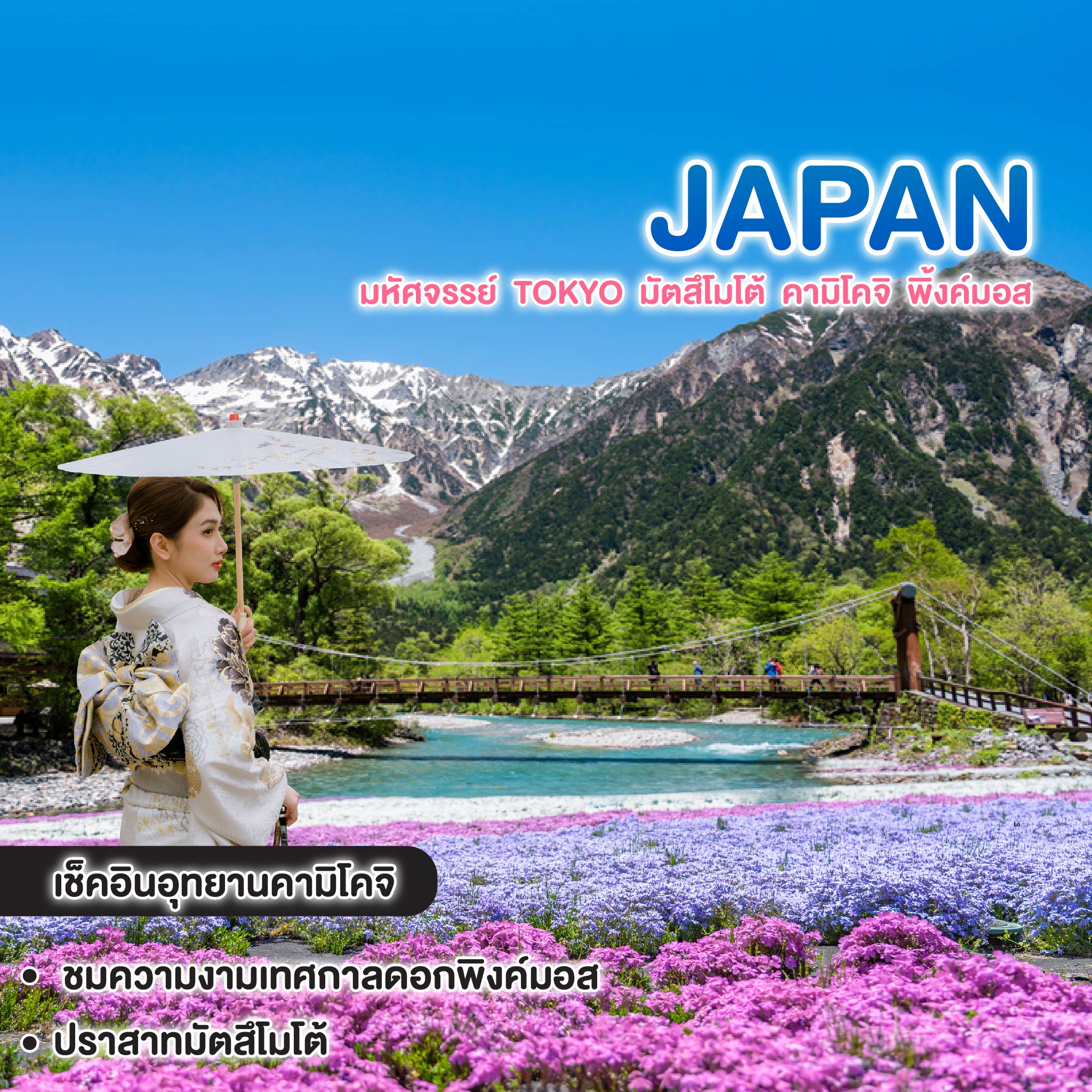 ทัวร์ญี่ปุ่น มหัศจรรย์ Tokyo มัตสึโมโต้ คามิโคจิ พิ้งค์มอส