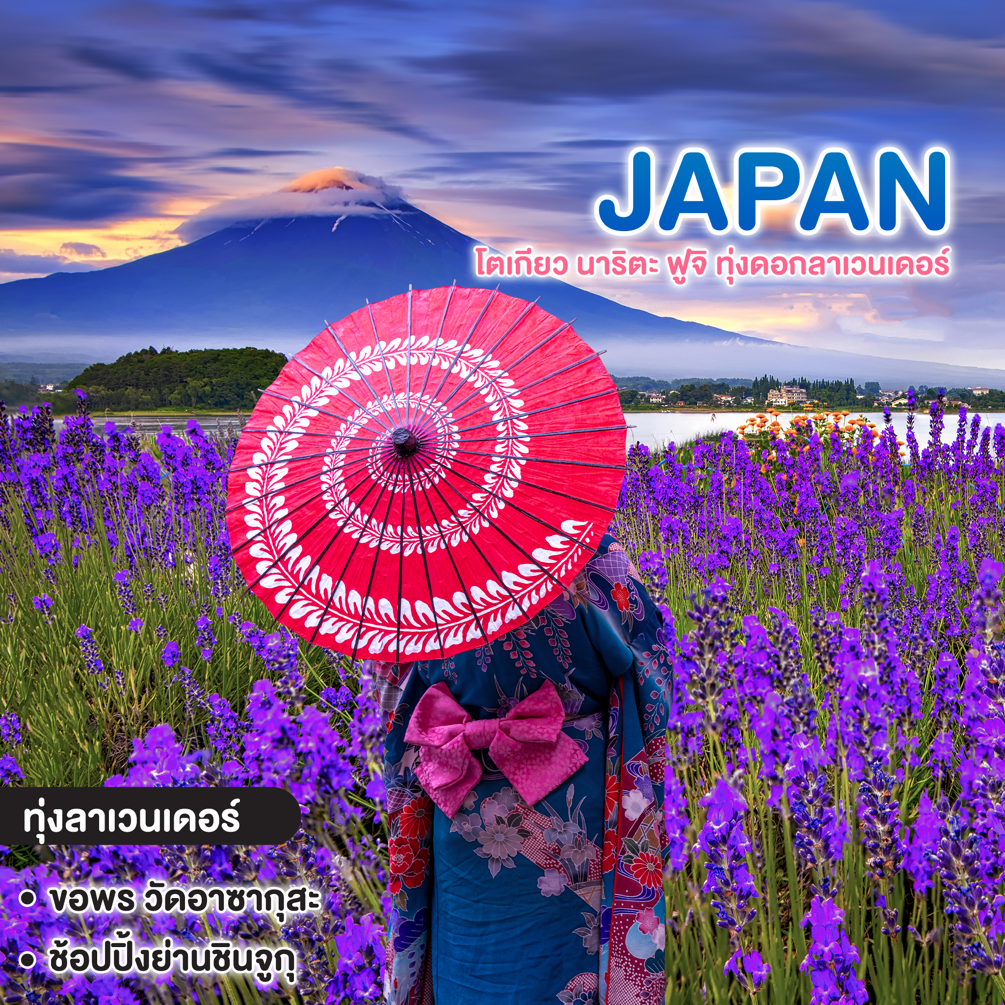ทัวร์ญี่ปุ่น JAPAN โตเกียว นาริตะ ฟูจิ ทุ่งดอกลาเวนเดอร์