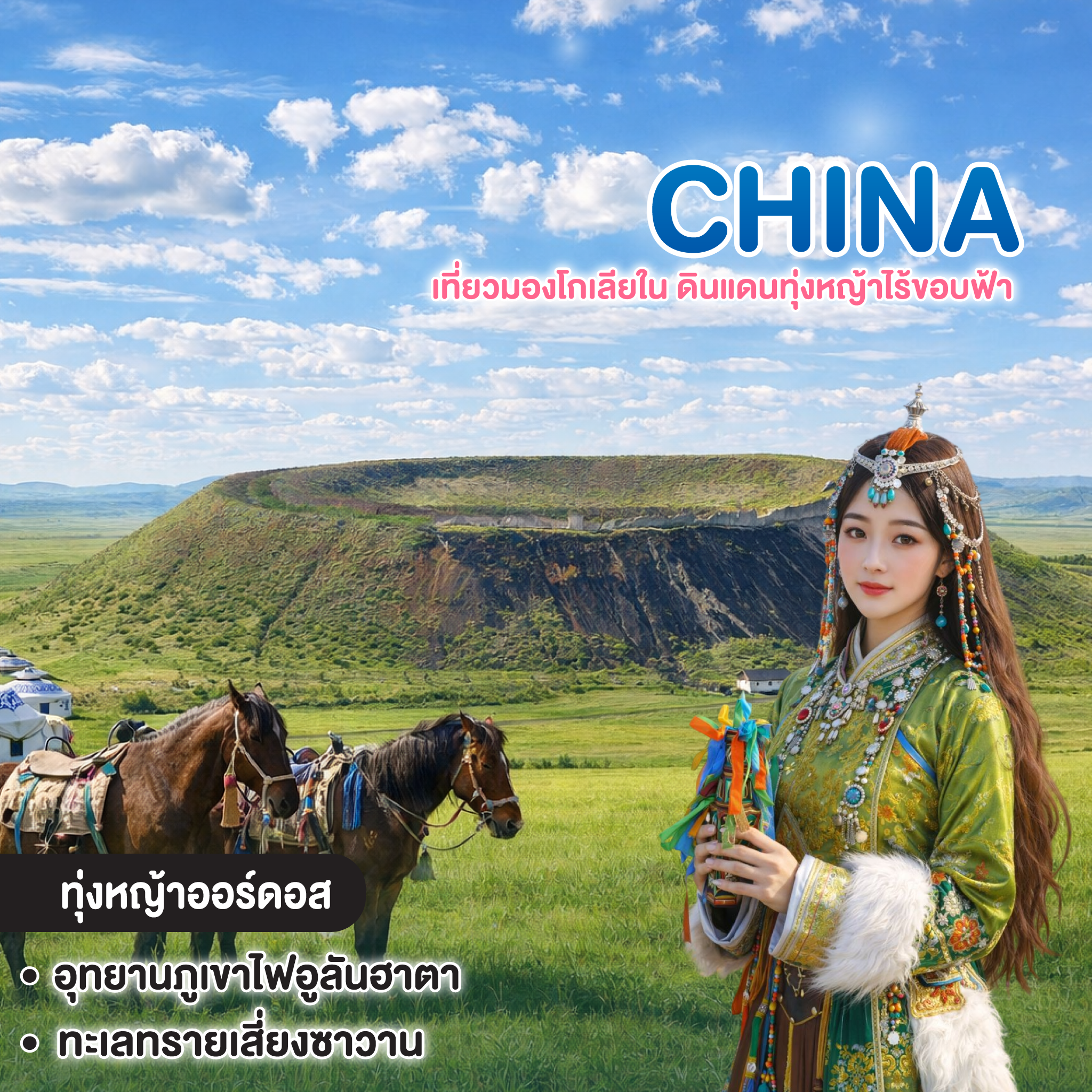 ทัวร์จีน เที่ยวมองโกเลียใน ดินแดนทุ่งหญ้าไร้ขอบฟ้า