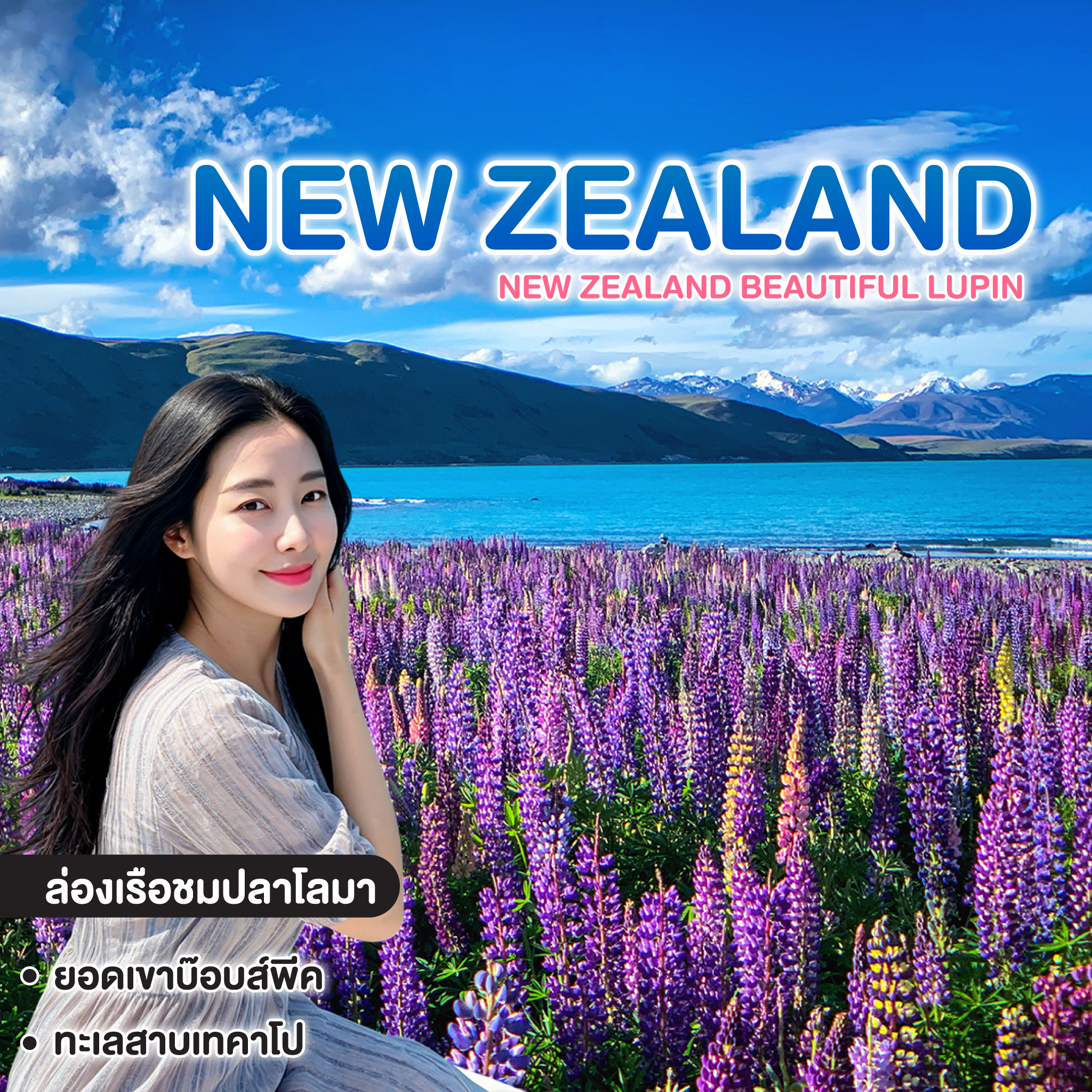 ทัวร์นิวซีแลนด์ BW NEW ZEALAND BEAUTIFUL LUPIN 