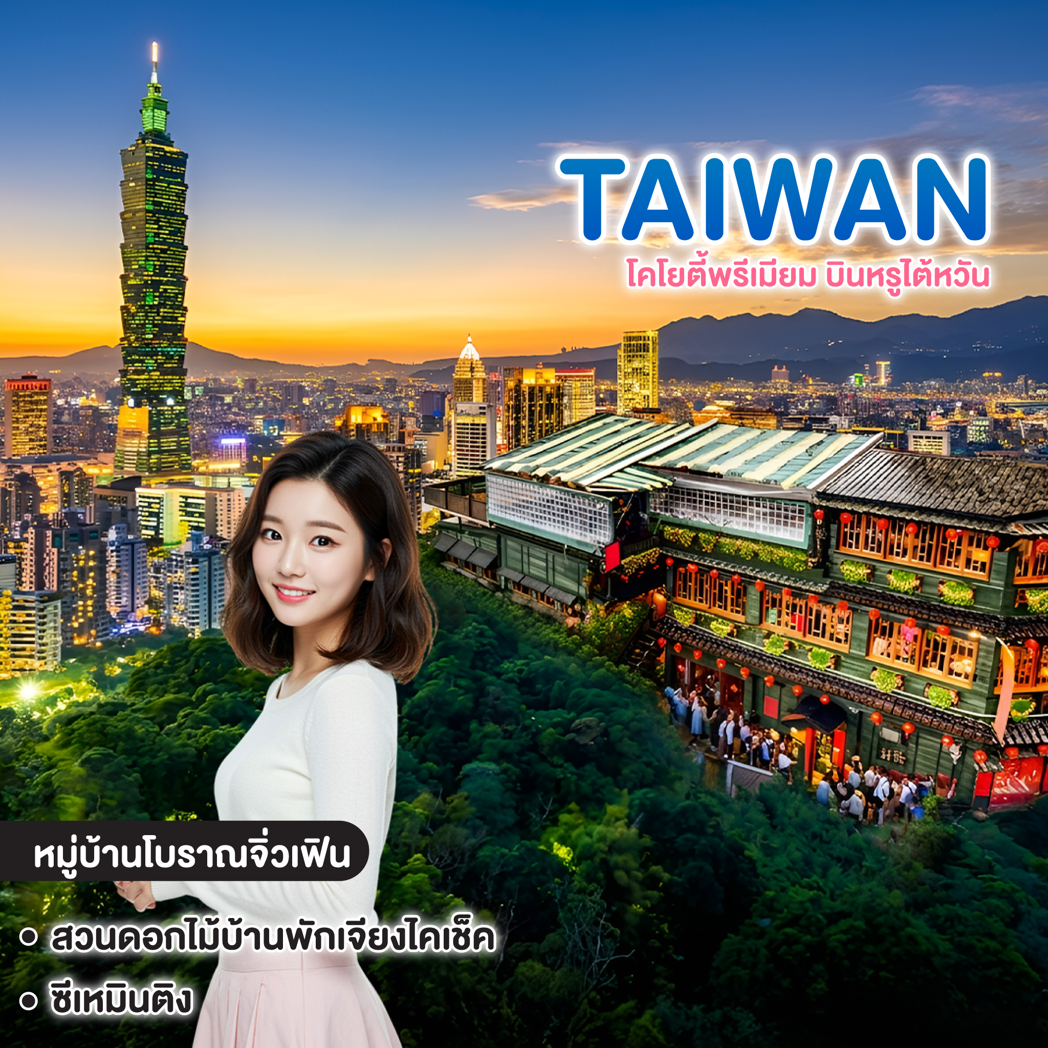 ทัวร์ไต้หวัน โคโยตี้พรีเมียม บินหรูไต้หวัน 