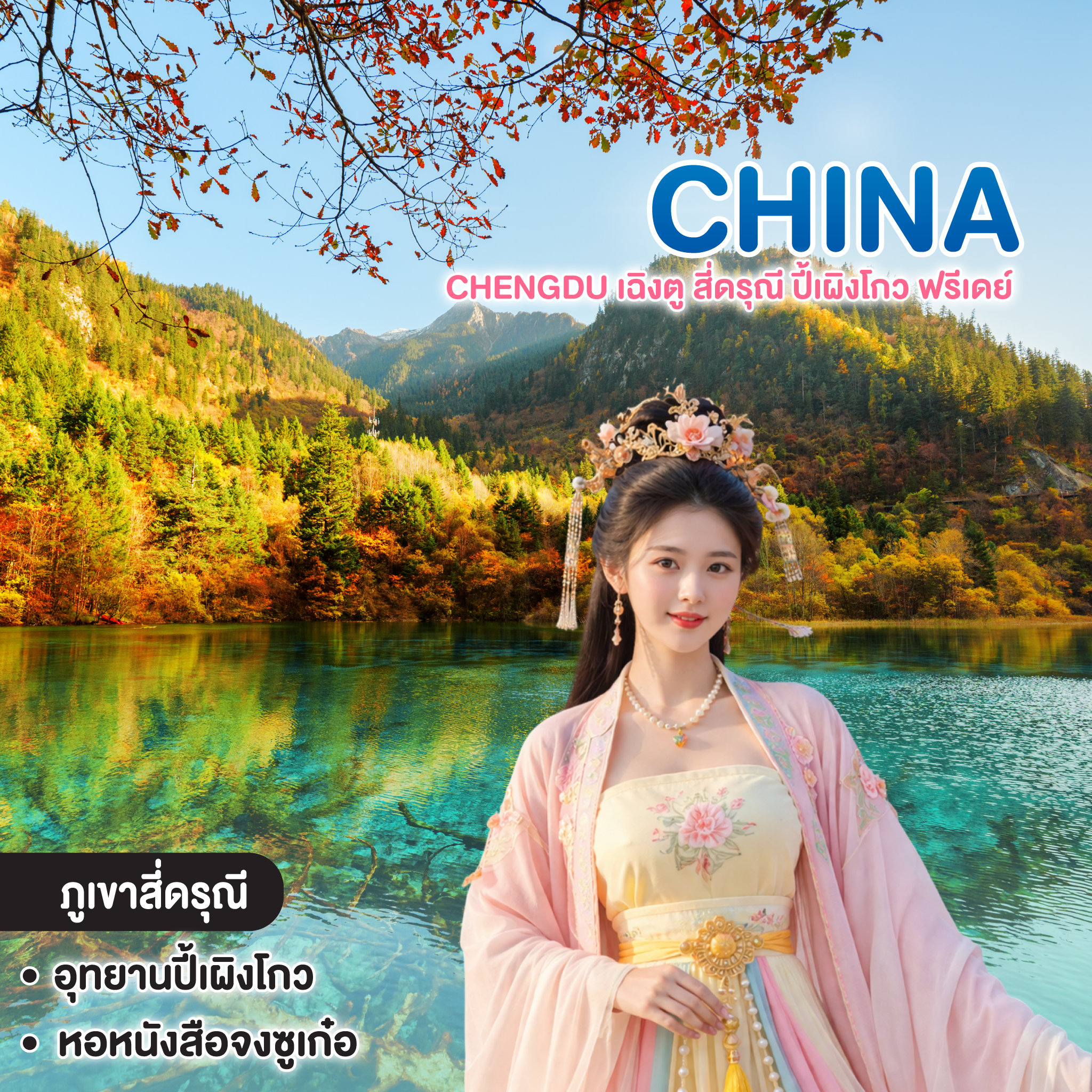 ทัวร์จีน CHENGDU เฉิงตู สี่ดรุณี ปี้เผิงโกว ฟรีเดย์