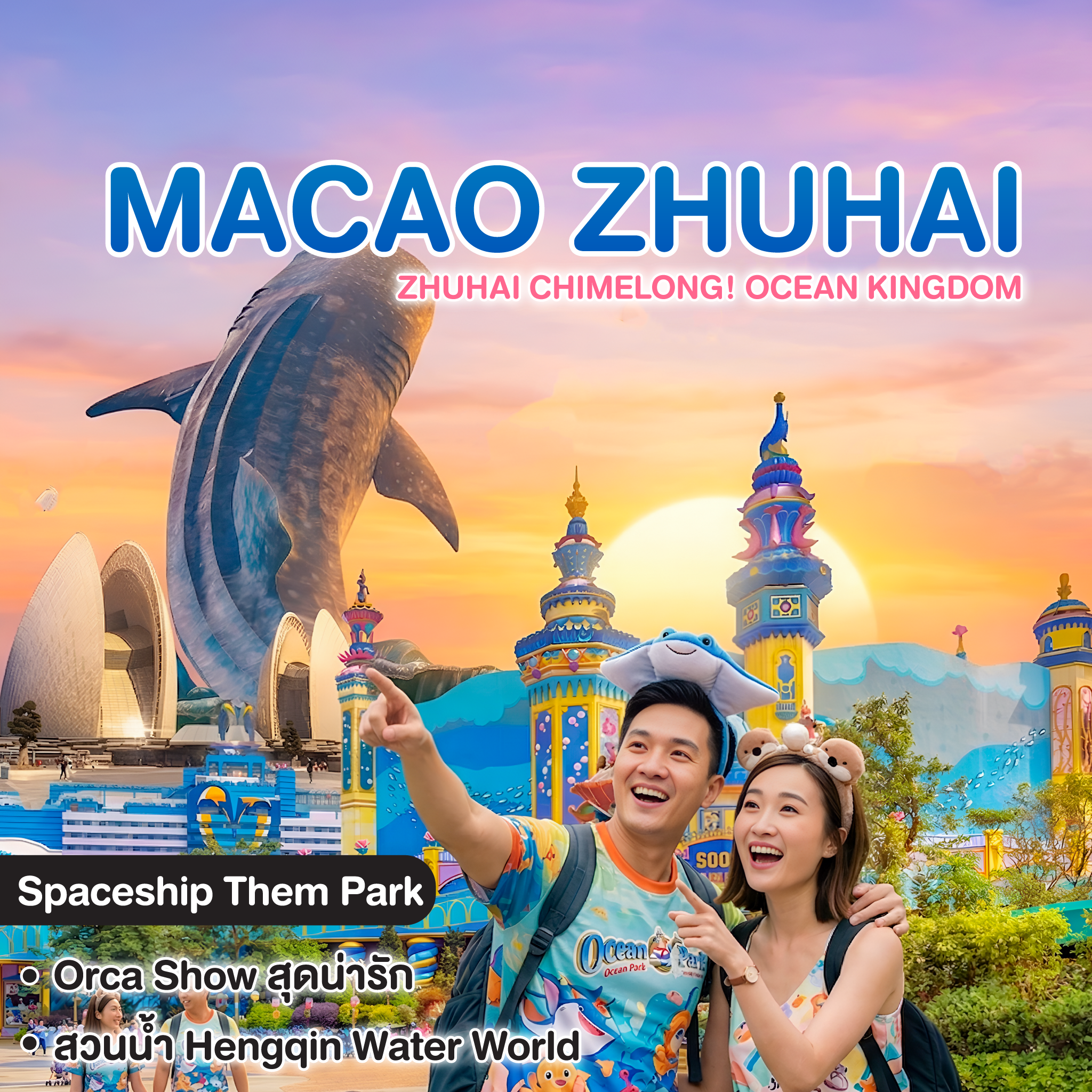 ทัวร์มาเก๊า จูไห่ ZHUHAI CHIMELONG! Ocean Kingdom & Spaceship Them Park