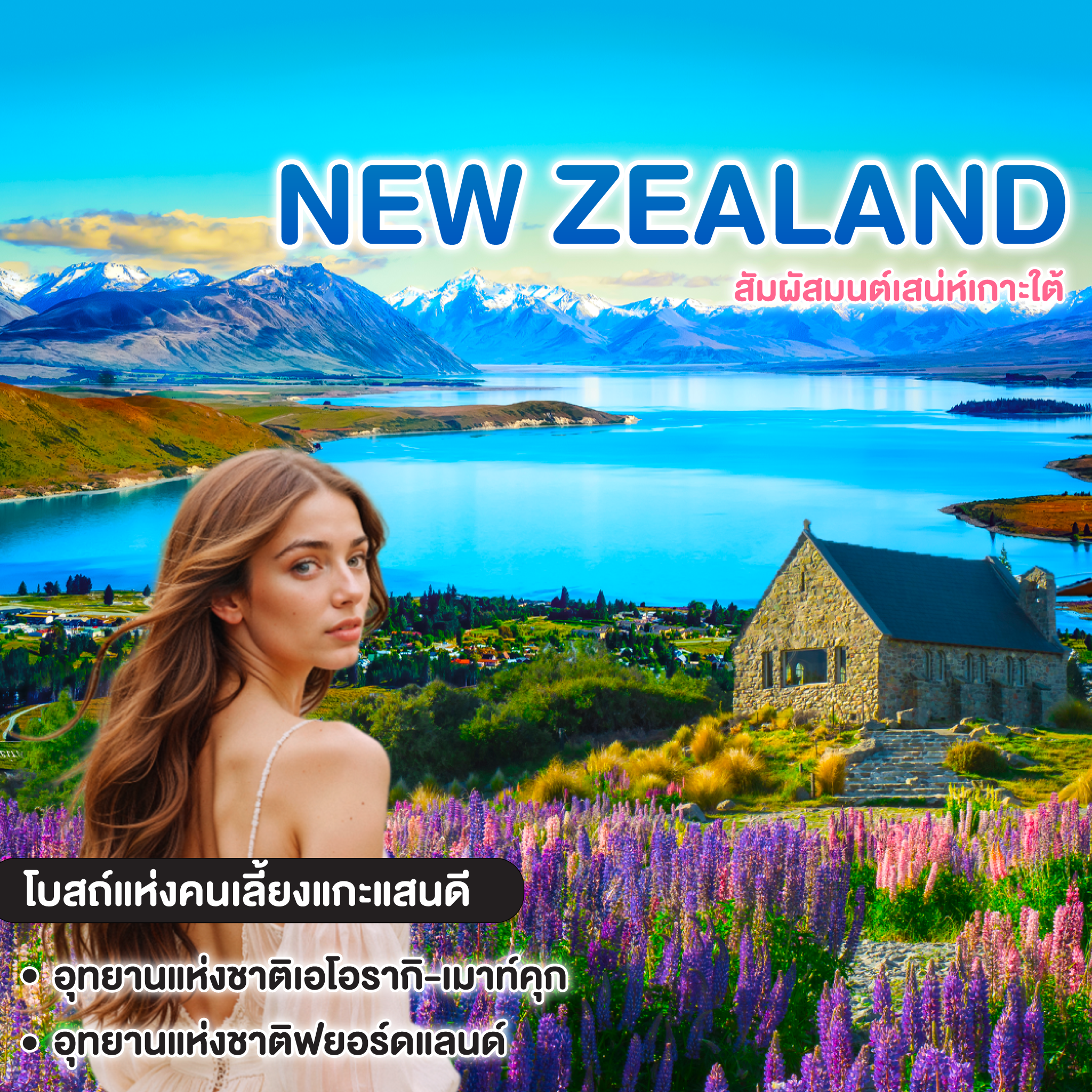 ทัวร์นิวซีแลนด์ มหัศจรรย์ NEW ZEALAND สัมผัสมนต์เสน่ห์เกาะใต้