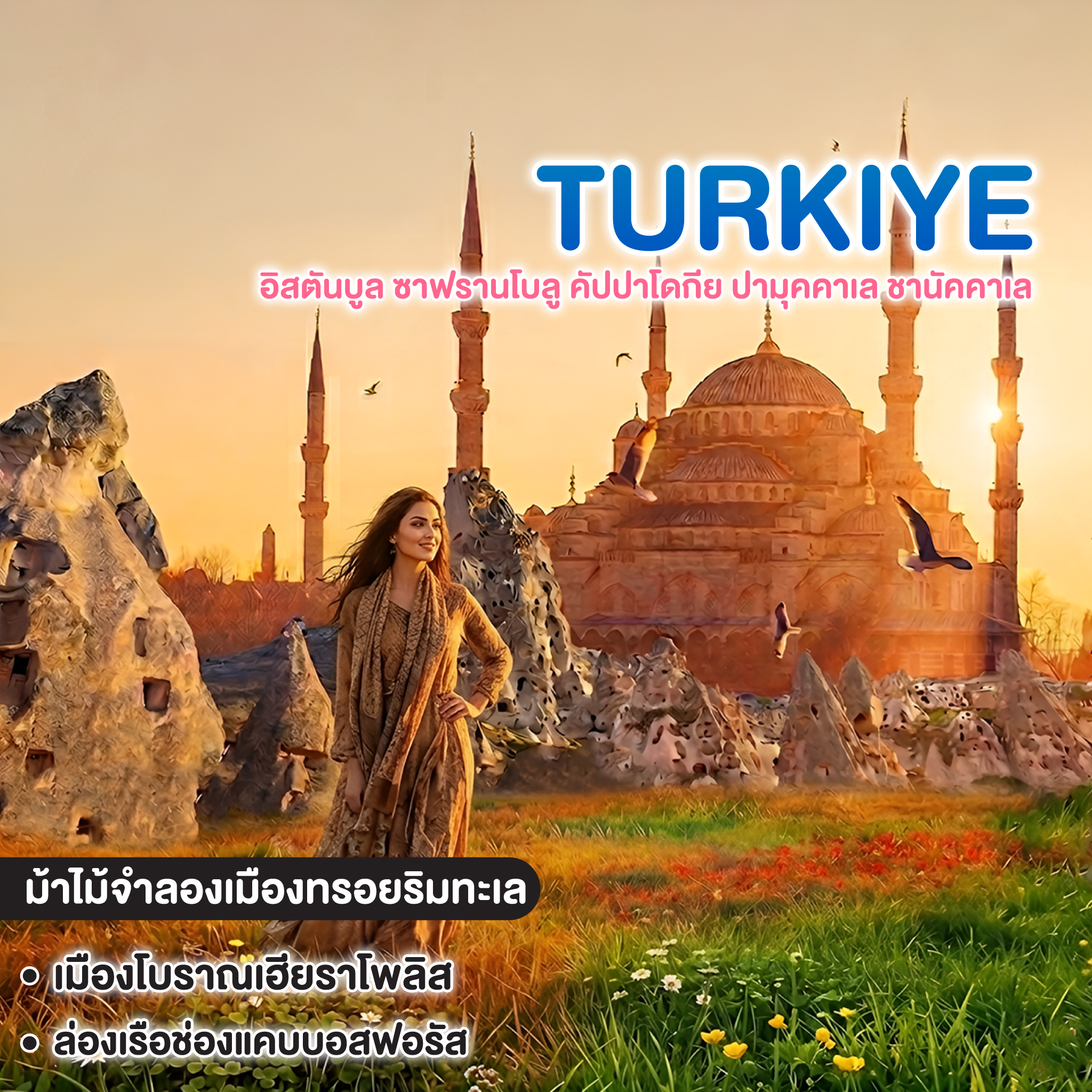 ทัวร์ตุรเคีย TURKIYE อิสตันบูล ซาฟรานโบลู คัปปาโดกีย ปามุคคาเล ชานัคคาเล 