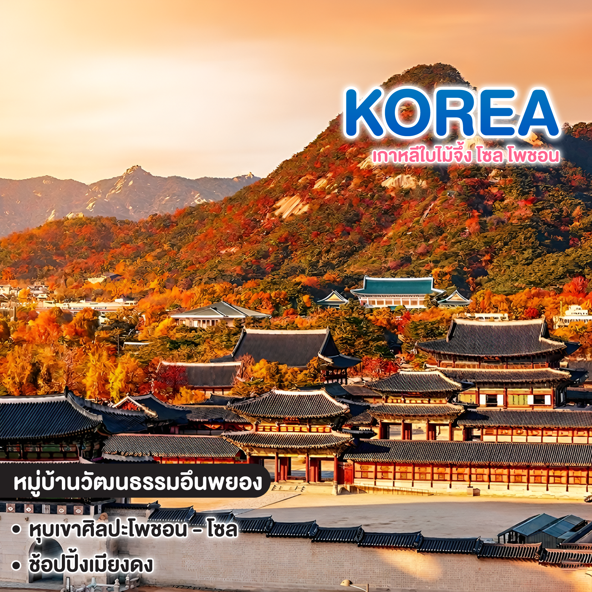 ทัวร์เกาหลี KOREA เกาหลีใบไม้จึ้ง โซล โพชอน  