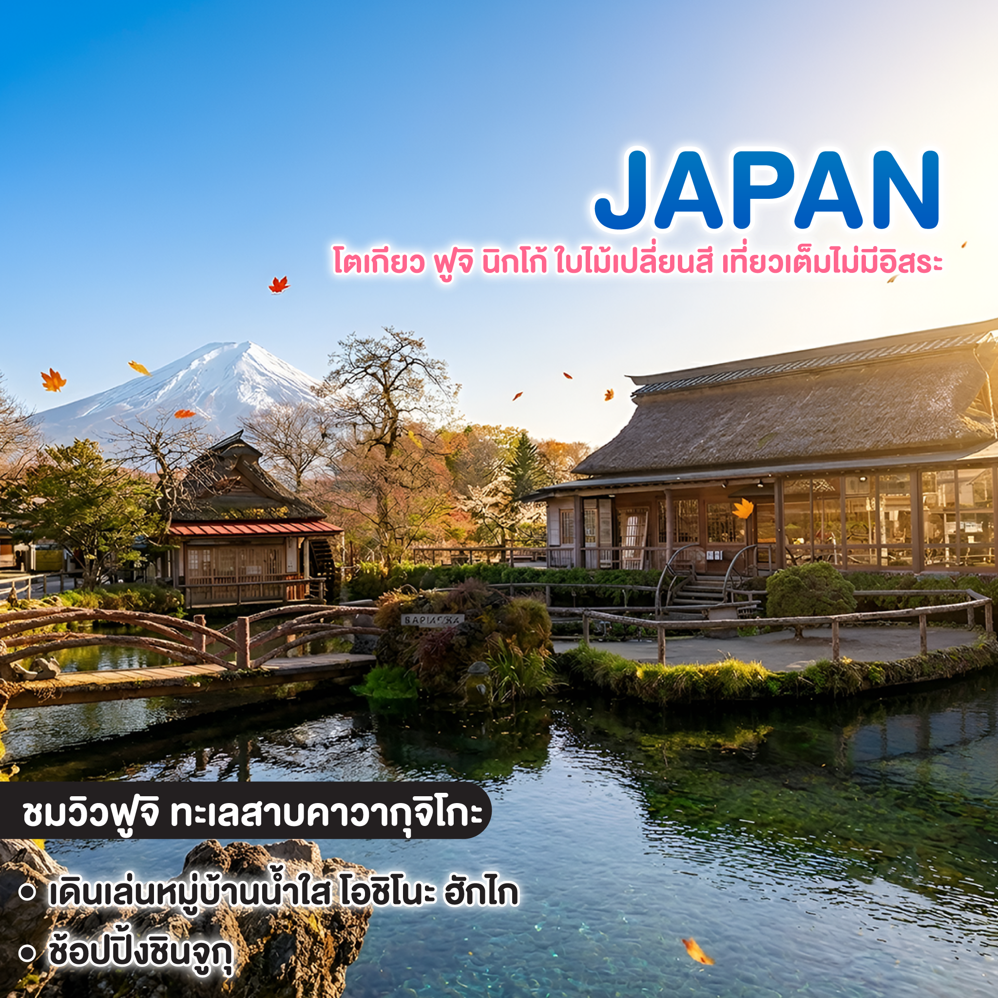 ทัวร์ญี่ปุ่น โตเกียว ฟูจิ นิกโก้ ใบไม้เปลี่ยนสี เที่ยวเต็มไม่มีอิสระ 