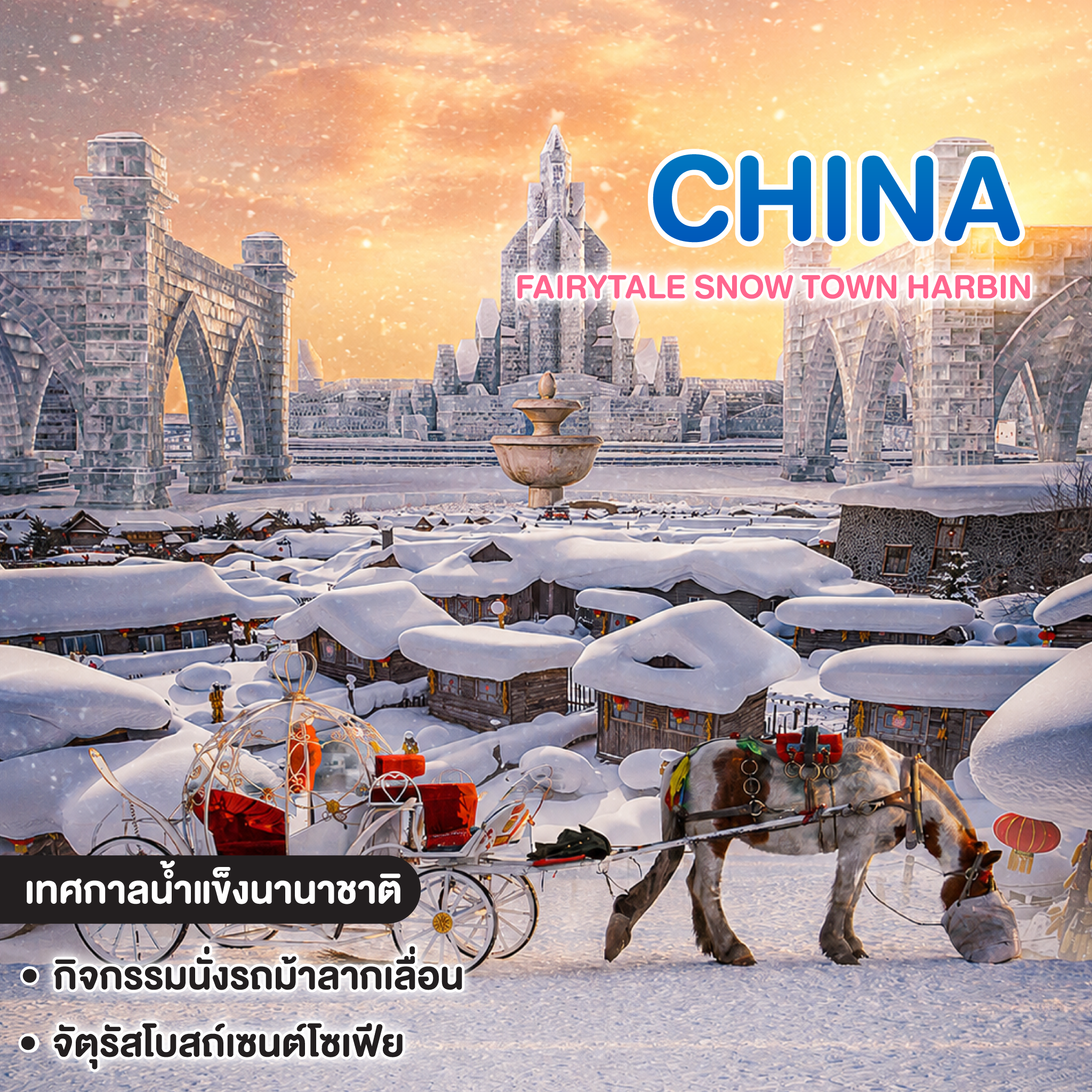 ทัวร์จีน FAIRYTALE SNOW TOWN HARBIN ฤดูกาลแห่งดินแดนหิมะน้ำแข็งในเทพนิยาย