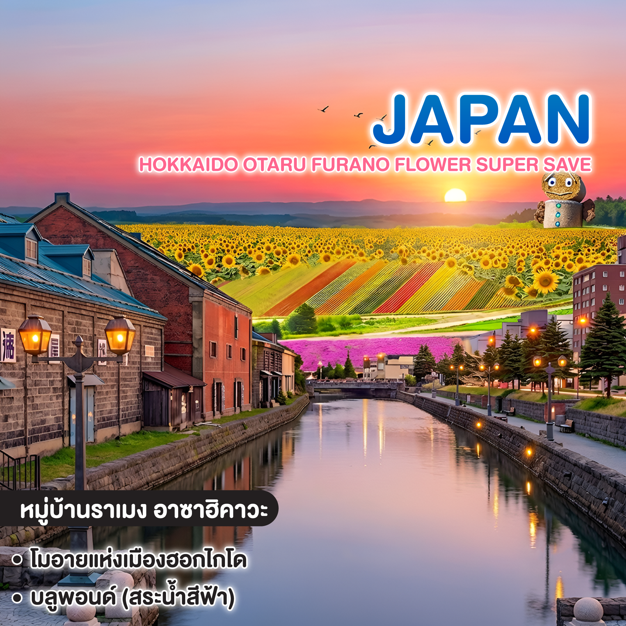 ทัวร์ญี่ปุ่น HOKKAIDO OTARU FURANO FLOWER SUPER SAVE  